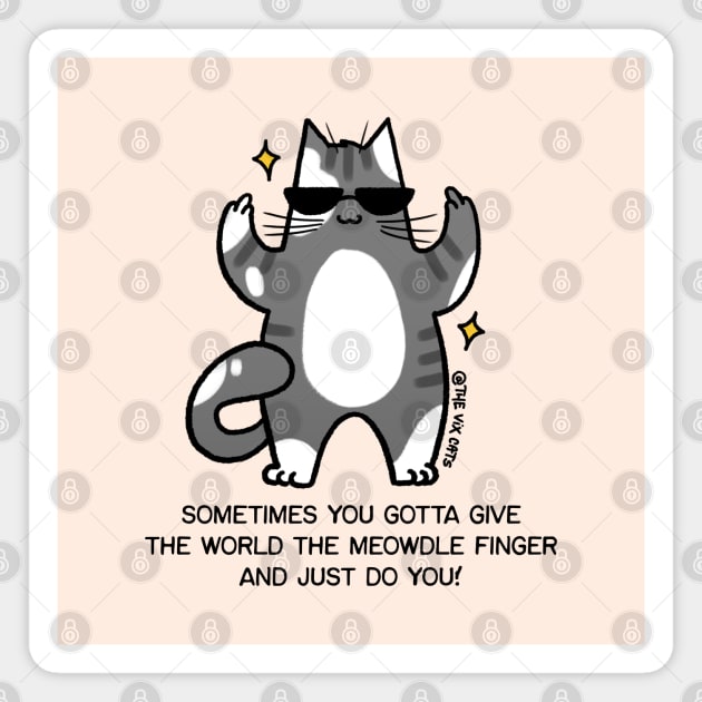 Middle Finger Cat Magnet by The Vix Cats